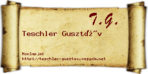Teschler Gusztáv névjegykártya